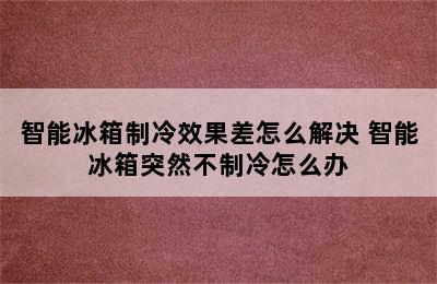 智能冰箱制冷效果差怎么解决 智能冰箱突然不制冷怎么办